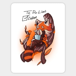 Red Panda - To Do List Coffee T-Shirt Magnet